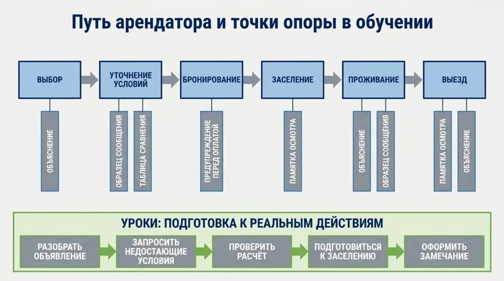 Путь арендатора и точки опоры в обучении